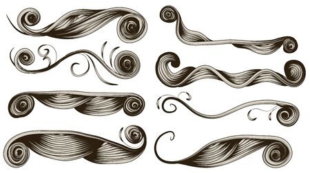 Each ornament is on its own layer. Each outline grouping is one single compound shape. Inner fills are also one compound shapeのイラスト素材