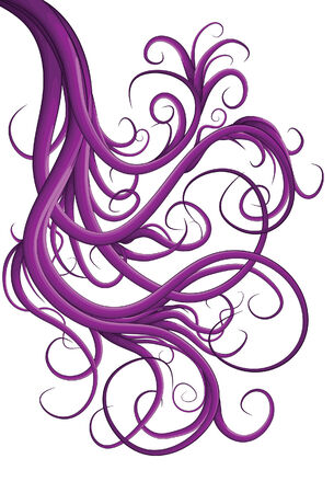 Hand drawn illustrated jumbled purple swirlsのイラスト素材