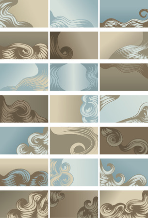 Hand Drawn ornate background setのイラスト素材