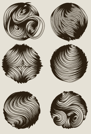 Collection of hand drawn detailed circular design elementsのイラスト素材