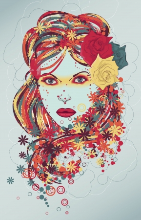 Beautiful hand drawn woman fashion illustrationのイラスト素材