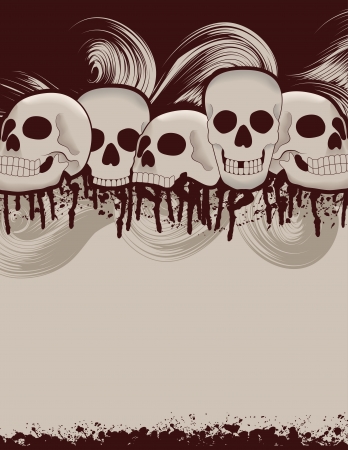 Spooky Halloween skull and dripping blood page backgroundのイラスト素材