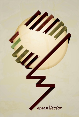 minimalist retro circle with wrapping ribbonsのイラスト素材