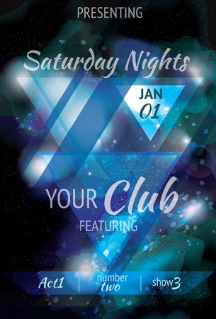 Funky nebula galaxy space style light effect club flyerのイラスト素材