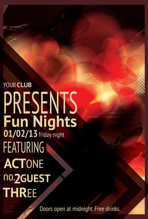 Retro Abstract triangle design light effect club flyerのイラスト素材
