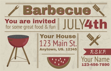 Summer barbecue vector background invitationのイラスト素材