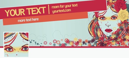 Beautiful and bright woman fashion bannerのイラスト素材