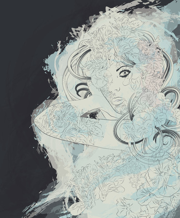 Beautiful exotic mystic nymph womanのイラスト素材
