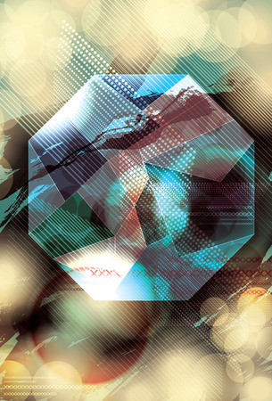 Funky grunge abstract design with geometric shapeのイラスト素材