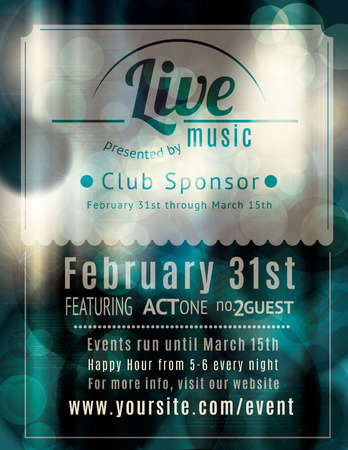 Retro styled Live music venue flyerのイラスト素材