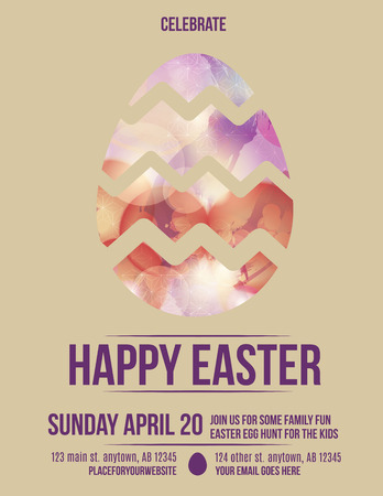 Beautiful easter egg flyer invitation	のイラスト素材