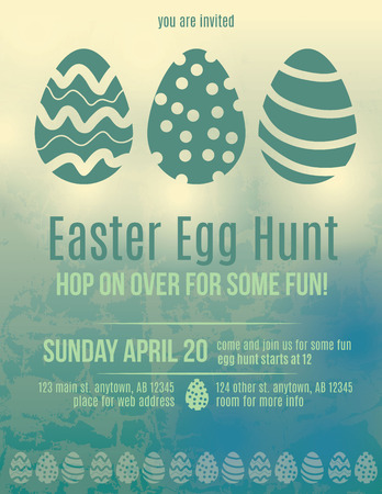 Beautiful Easter egg hunt invitation flyerのイラスト素材