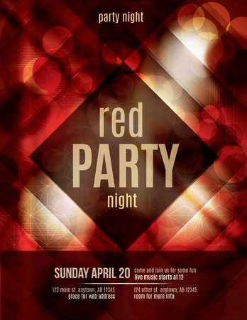 Red Light Effect party invitation flyer templateのイラスト素材
