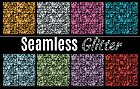 Collection of vector glitter seamless patternsのイラスト素材