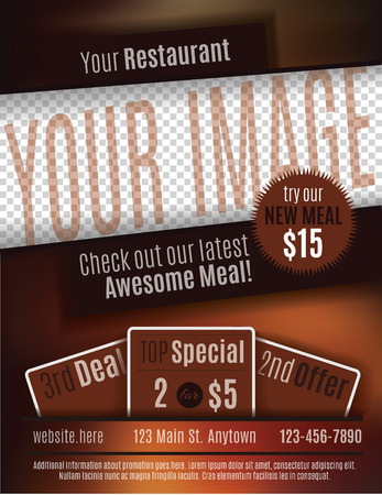 Vector flyer template design for Restaurant Coupon with space for your custom imageのイラスト素材