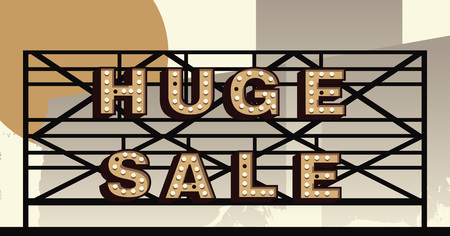 Vector marquee letter Huge Sale signのイラスト素材