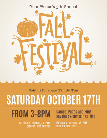 Fun Fall Festival Invitation Flyerのイラスト素材