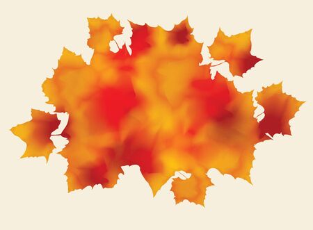 Bunch of abstract watercolor fall leavesのイラスト素材