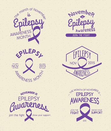 Epilepsy Awareness Month Hand Drawn Insignia setのイラスト素材