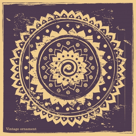 Vintage ornament on the blue backgroundのイラスト素材