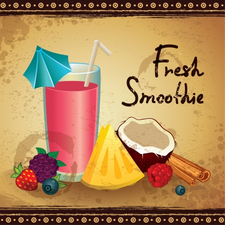 Vintage Smoothie illustrationのイラスト素材