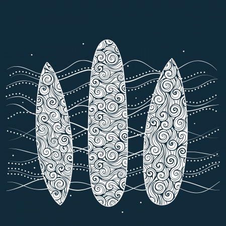 Surfboards backgroundのイラスト素材