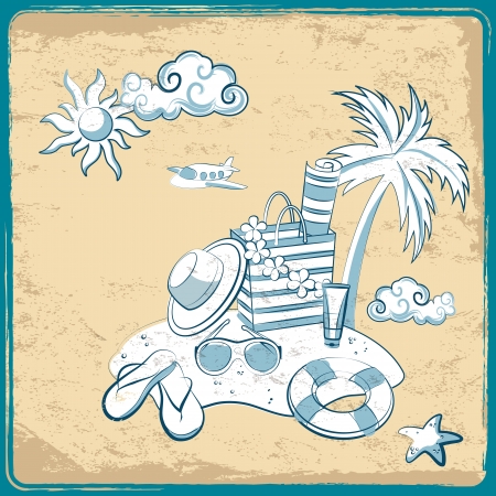 Retro vacation backgroundのイラスト素材