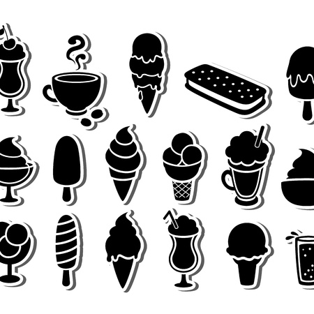 Ice cream iconsのイラスト素材