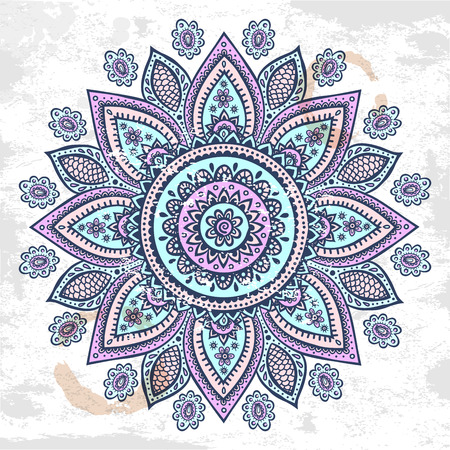 Beautiful vintage Indian floral ornament can be used as a greeting cardのイラスト素材