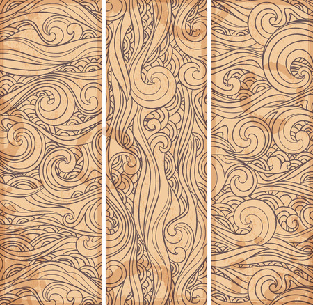 Blue Vintage Waves illustrationのイラスト素材