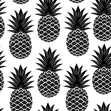 Vintage pineapple seamlessのイラスト素材