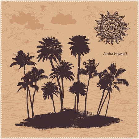 Vector Palm trees illustrationのイラスト素材