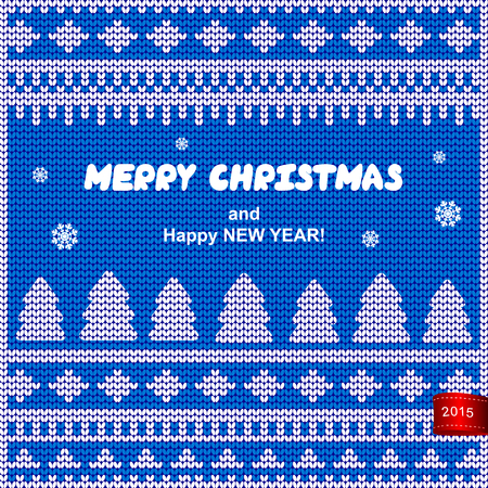 Vector Christmas knitted illustration can be used as a greeting cardのイラスト素材
