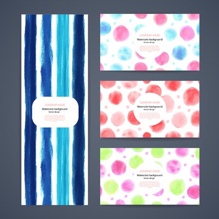 Set of vector watercolor seamless banners  for your businessのイラスト素材