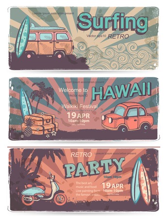 Vintage summer and travel banners for your businessのイラスト素材