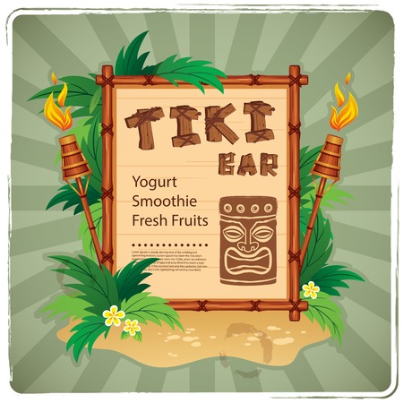 Vector Retro Tiki bar sign for your businessのイラスト素材