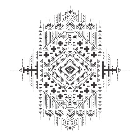 Beautiful tribal mexican vintage ethnic ornamentのイラスト素材