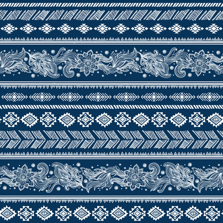 Vector Tribal Mexican vintage ethnic seamless patternのイラスト素材