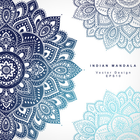 Beautiful Vector Indian floral ornament. Wedding Invitation. Greeting cardのイラスト素材