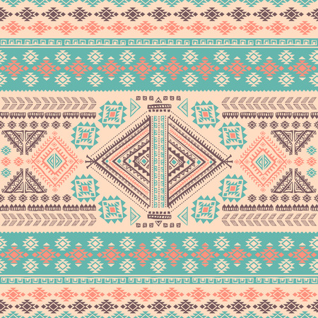Tribal Mexican vintage ethnic seamless patternのイラスト素材