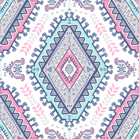 Vector Tribal Mexican vintage ethnic seamless patternのイラスト素材