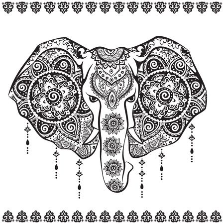 Vintage elephant illustration can be used as a greeting cardのイラスト素材