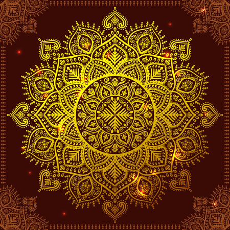 Beautiful vector Christmas snowflake mandala ornamentの写真素材