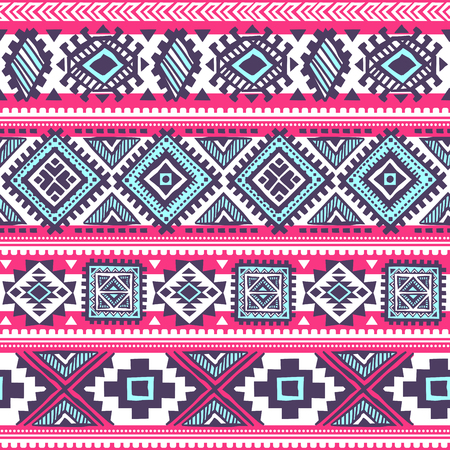 Vector Tribal Mexican vintage ethnic seamless patternのイラスト素材