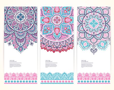 Beautiful Indian floral ornament. Ethnic Mandala. Henna tattoo style.のイラスト素材