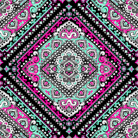 Bohemian Indian Mandala print. Vintage Henna tattoo styleのイラスト素材