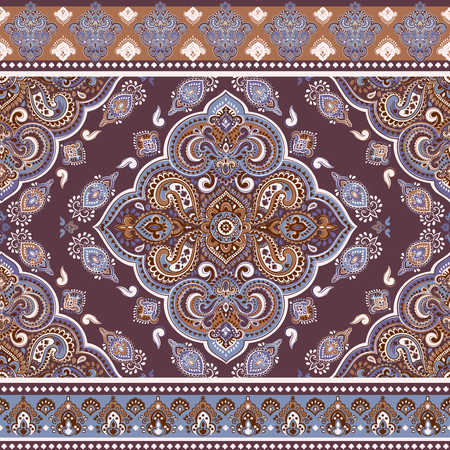 Bohemian Indian Mandala print. Vintage Henna tattoo styleのイラスト素材