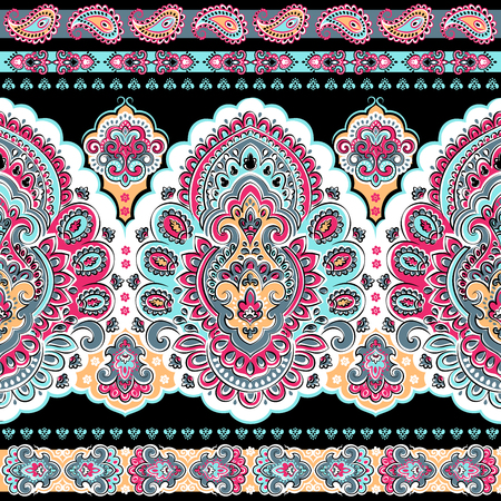 Bohemian Indian Mandala print. Vintage Henna tattoo styleのイラスト素材