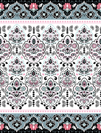 Bohemian Indian Mandala towel printのイラスト素材