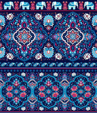 Bohemian Indian Mandala towel printのイラスト素材